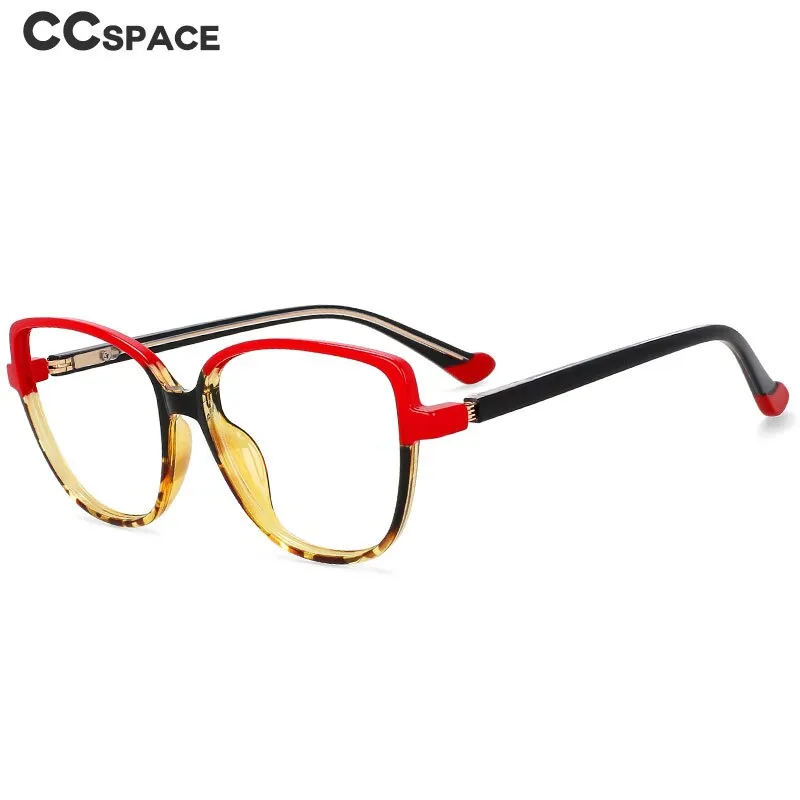 CCspace Unisex Full Rim Square Cat Eye Tr 90 Titanium Eyeglasses 55682