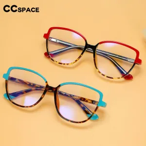 CCspace Unisex Full Rim Square Cat Eye Tr 90 Titanium Eyeglasses 55682