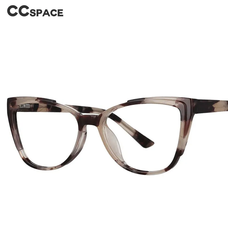 CCspace Unisex Full Rim Square Cat Eye Tr 90 Titanium Frame Eyeglasses 53103