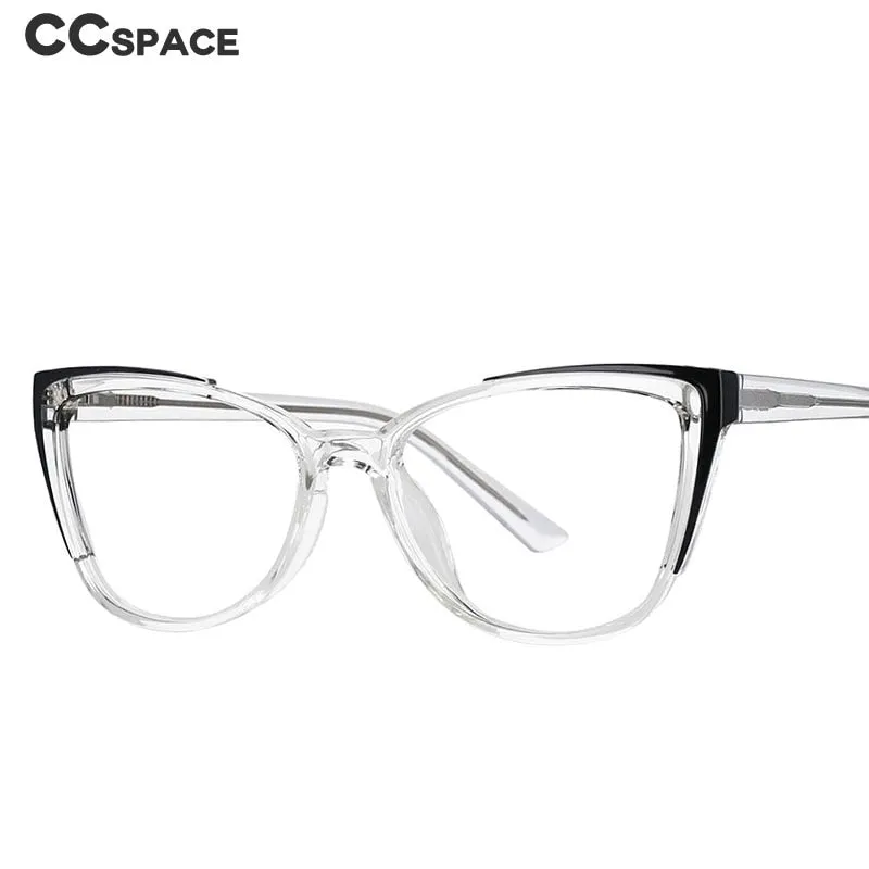 CCspace Unisex Full Rim Square Cat Eye Tr 90 Titanium Frame Eyeglasses 53103