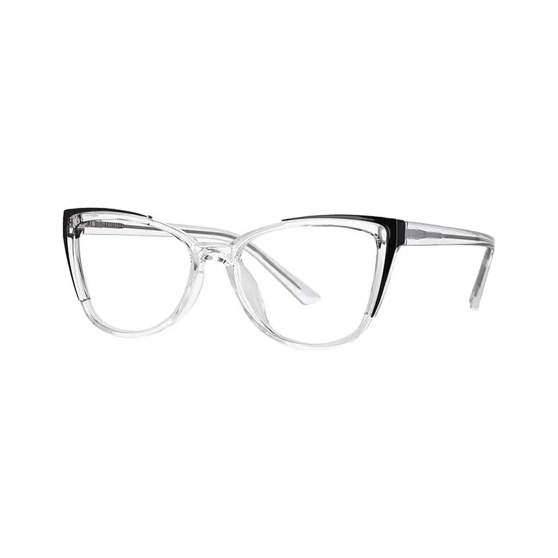 CCspace Unisex Full Rim Square Cat Eye Tr 90 Titanium Frame Eyeglasses 53103