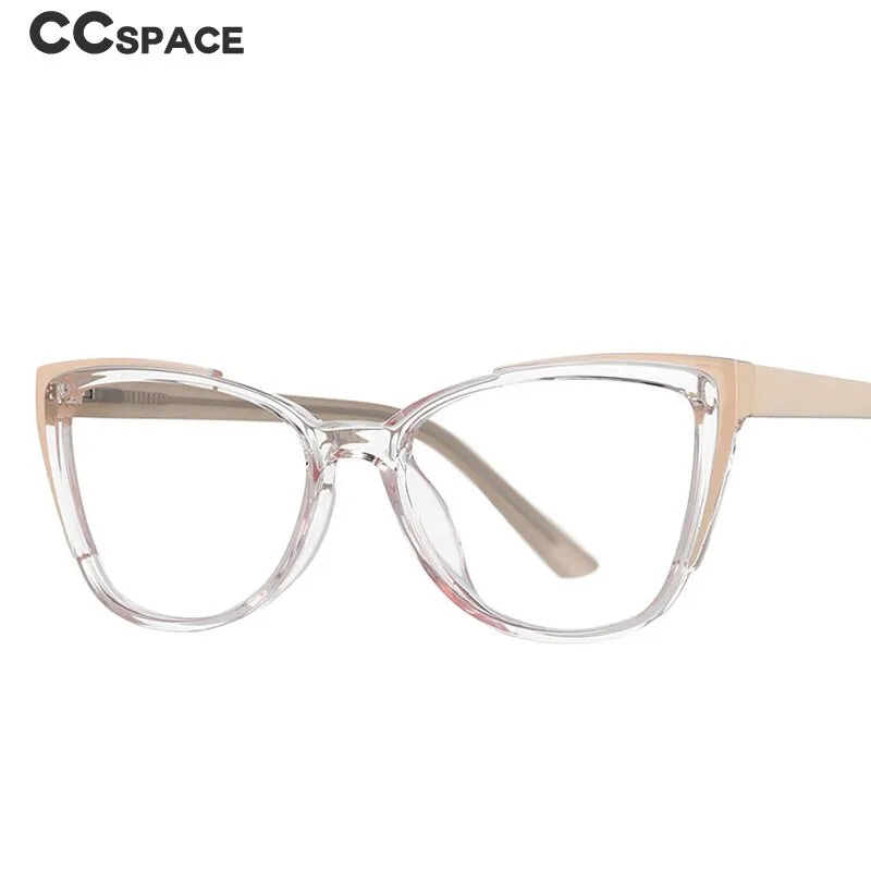CCspace Unisex Full Rim Square Cat Eye Tr 90 Titanium Frame Eyeglasses 53103