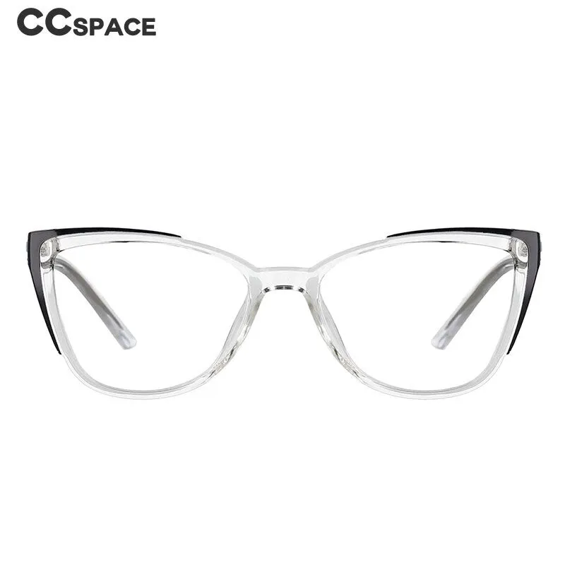 CCspace Unisex Full Rim Square Cat Eye Tr 90 Titanium Frame Eyeglasses 53103