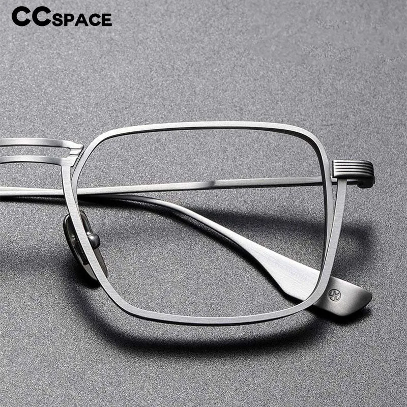 CCspace Unisex Full Rim Square Double Bridge Titanium Eyeglasses 53229