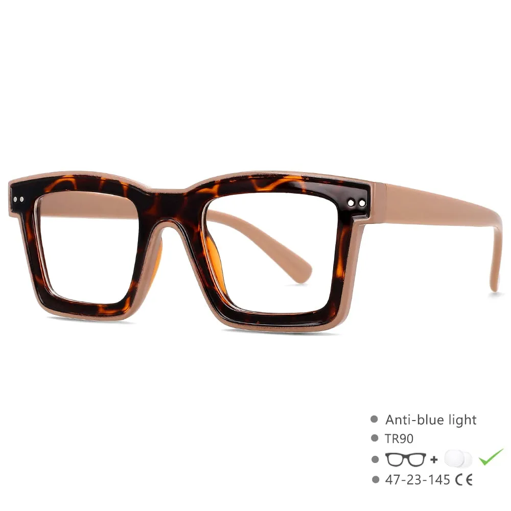 CCspace Unisex Full Rim Square Punk Acetate Eyeglasses 55599