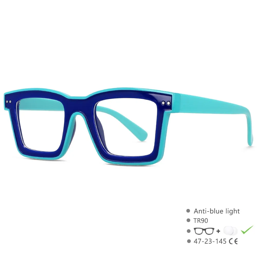 CCspace Unisex Full Rim Square Punk Acetate Eyeglasses 55599