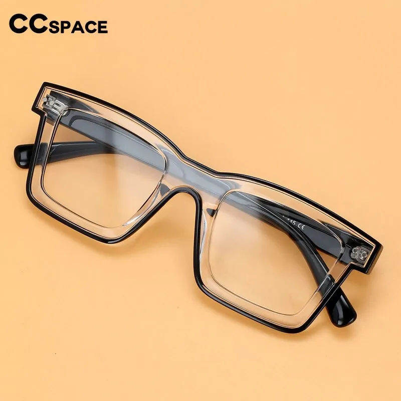 CCspace Unisex Full Rim Square Punk Acetate Eyeglasses 55599