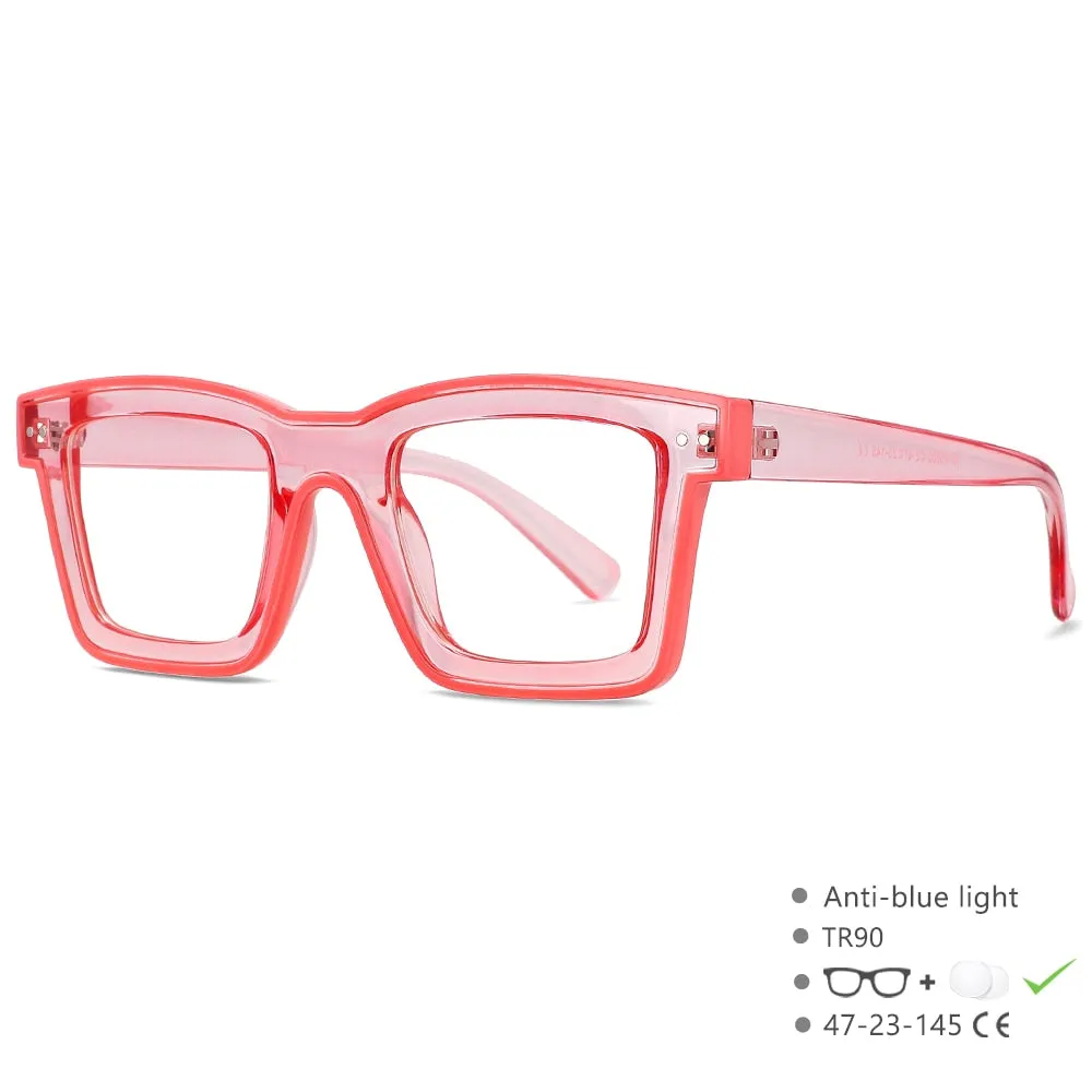 CCspace Unisex Full Rim Square Punk Acetate Eyeglasses 55599