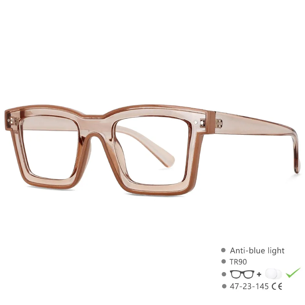 CCspace Unisex Full Rim Square Punk Acetate Eyeglasses 55599