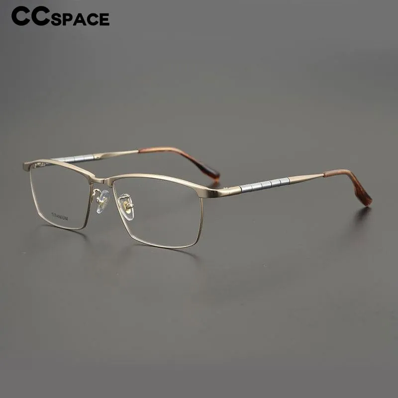 CCspace Unisex Full Rim Square Titanium Eyeglasses 53210