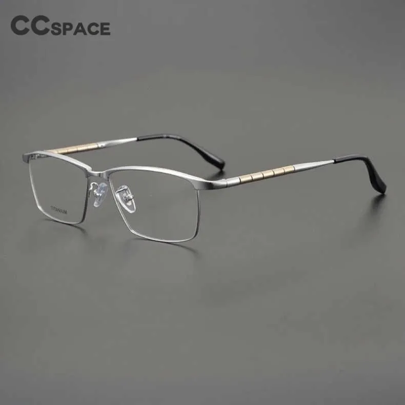 CCspace Unisex Full Rim Square Titanium Eyeglasses 53210