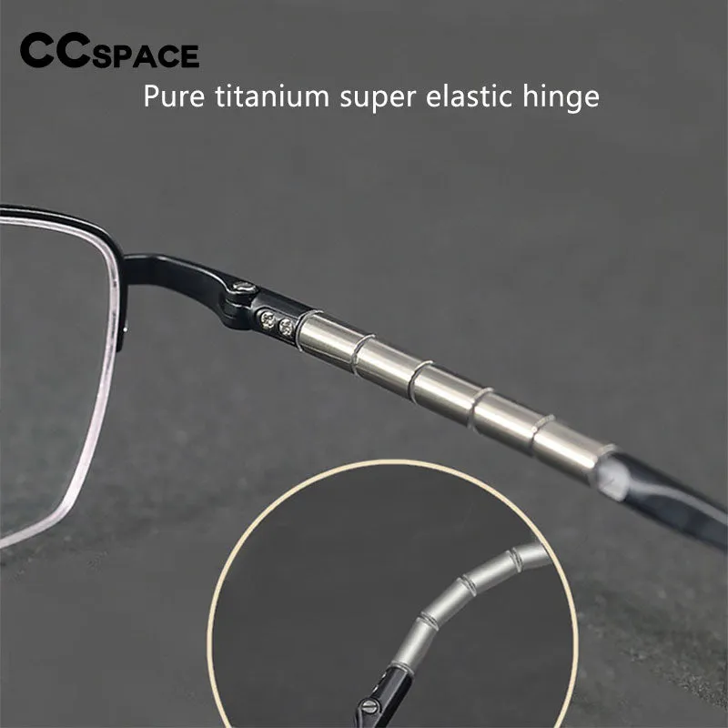 CCspace Unisex Full Rim Square Titanium Eyeglasses 53210