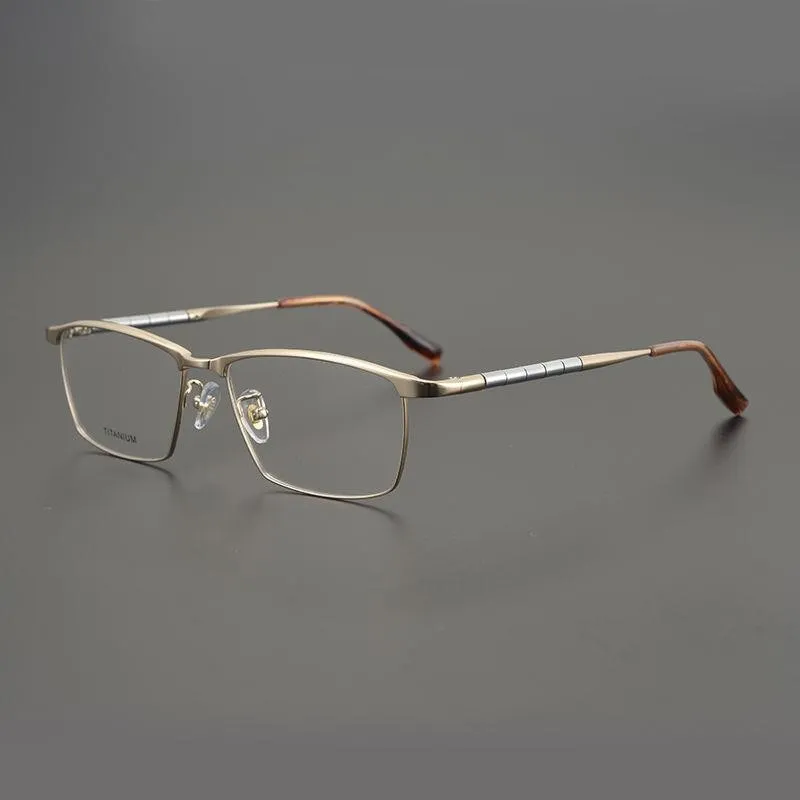 CCspace Unisex Full Rim Square Titanium Eyeglasses 53210