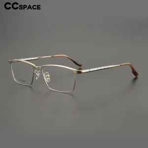CCspace Unisex Full Rim Square Titanium Eyeglasses 53210