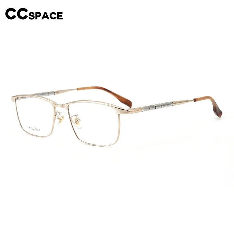 CCspace Unisex Full Rim Square Titanium Eyeglasses 53210