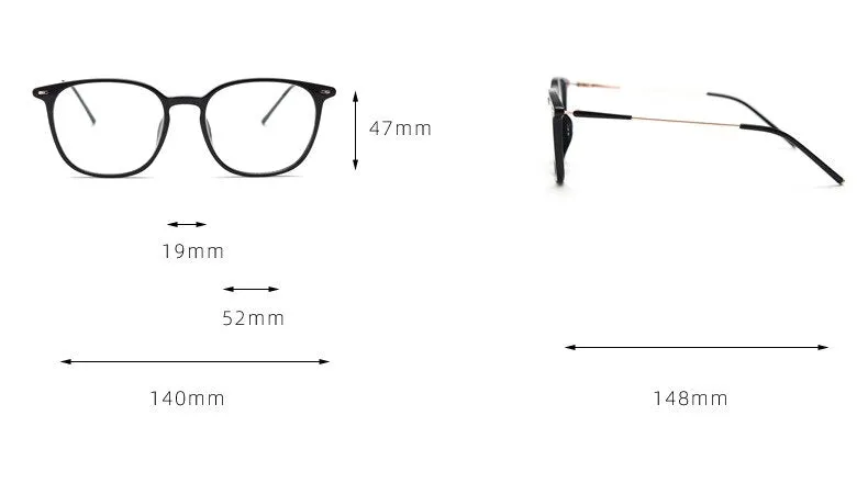 CCspace Unisex Full Rim Square Tr 90 Titanium Eyeglasses 55688