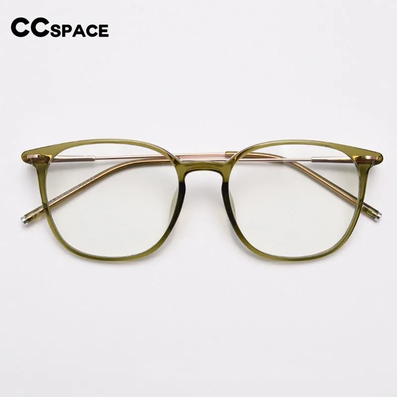 CCspace Unisex Full Rim Square Tr 90 Titanium Eyeglasses 55688