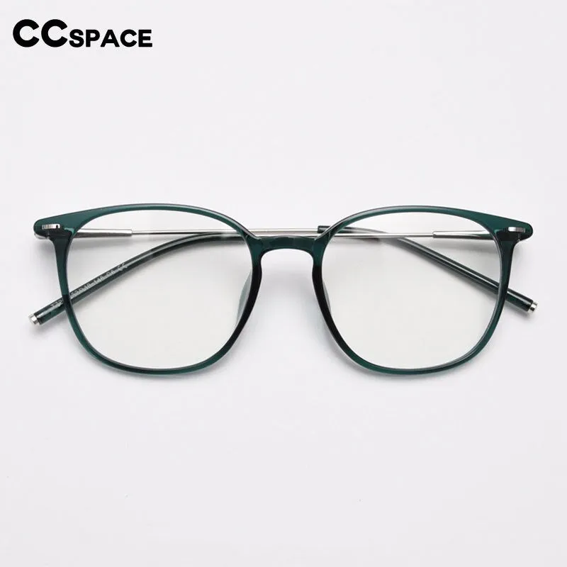 CCspace Unisex Full Rim Square Tr 90 Titanium Eyeglasses 55688