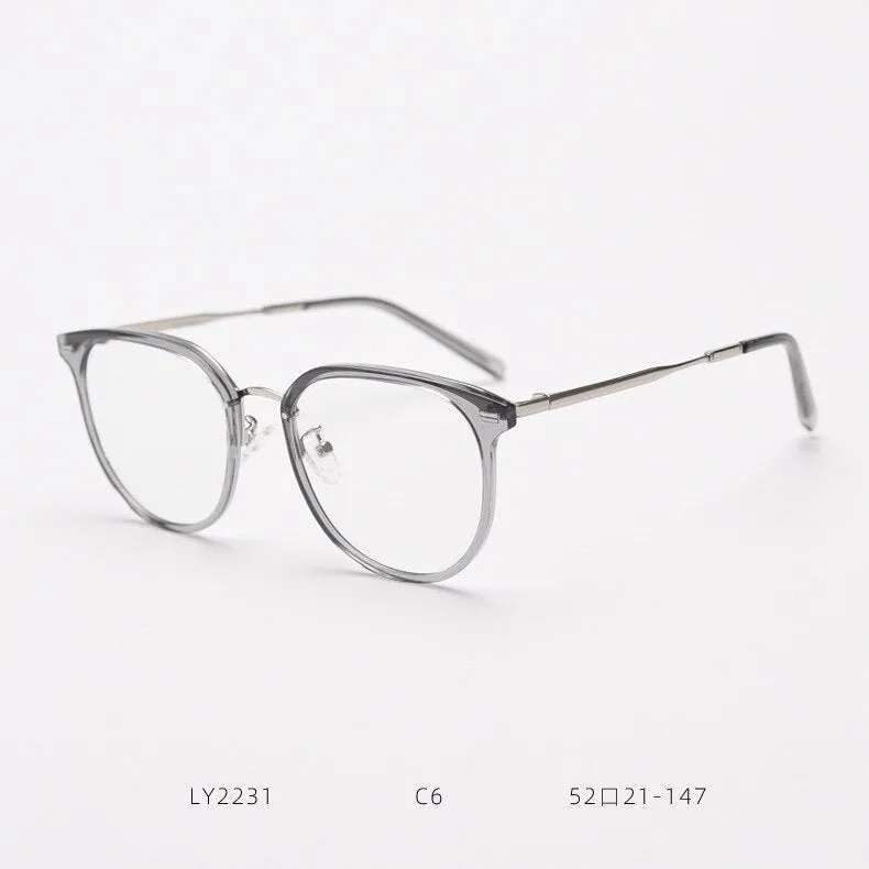 CCspace Unisex Full Rim Square Tr 90 Titanium Eyeglasses 55803