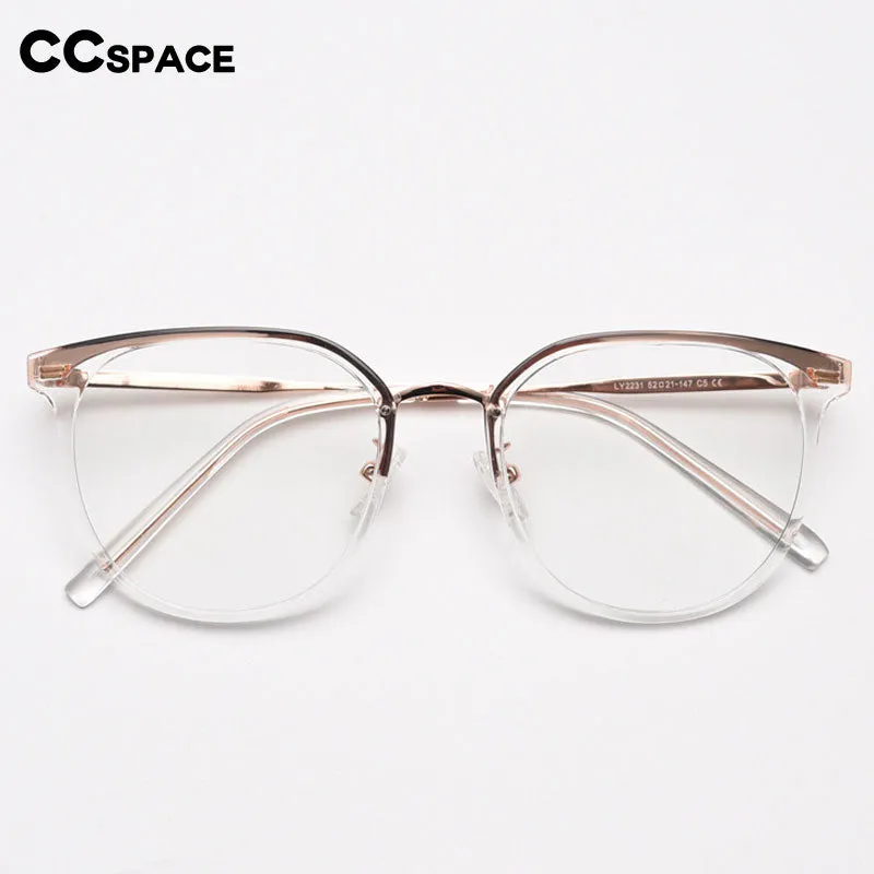 CCspace Unisex Full Rim Square Tr 90 Titanium Eyeglasses 55803