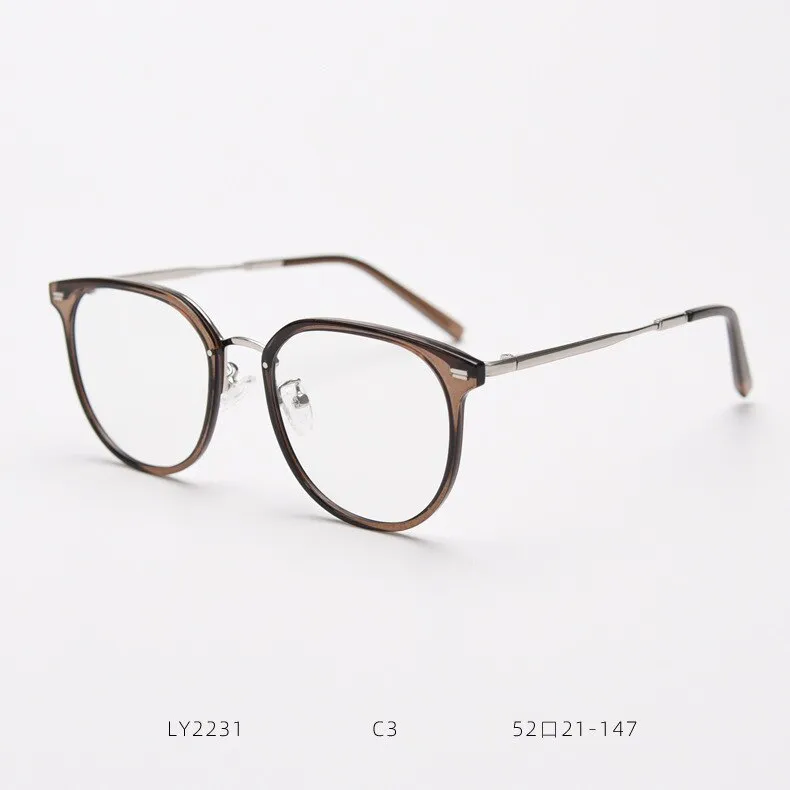 CCspace Unisex Full Rim Square Tr 90 Titanium Eyeglasses 55803