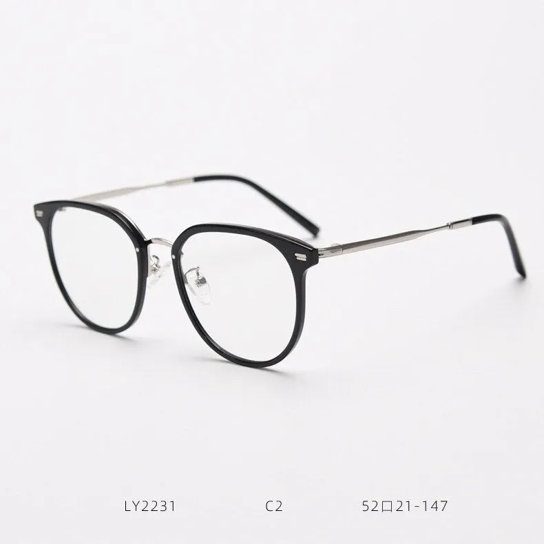 CCspace Unisex Full Rim Square Tr 90 Titanium Eyeglasses 55803