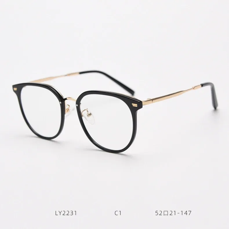 CCspace Unisex Full Rim Square Tr 90 Titanium Eyeglasses 55803