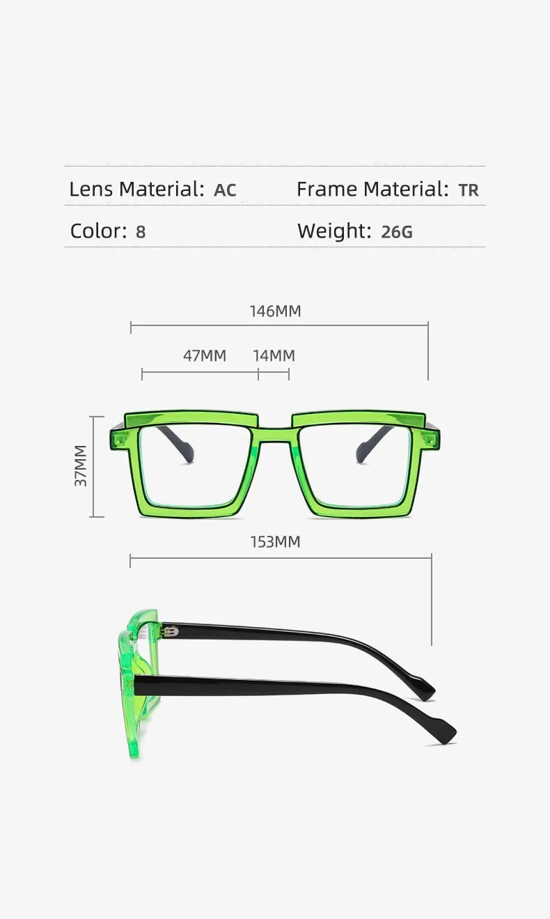 CCspace Unisex Full Rim Square Tr 90 Titanium Eyeglasses 56791