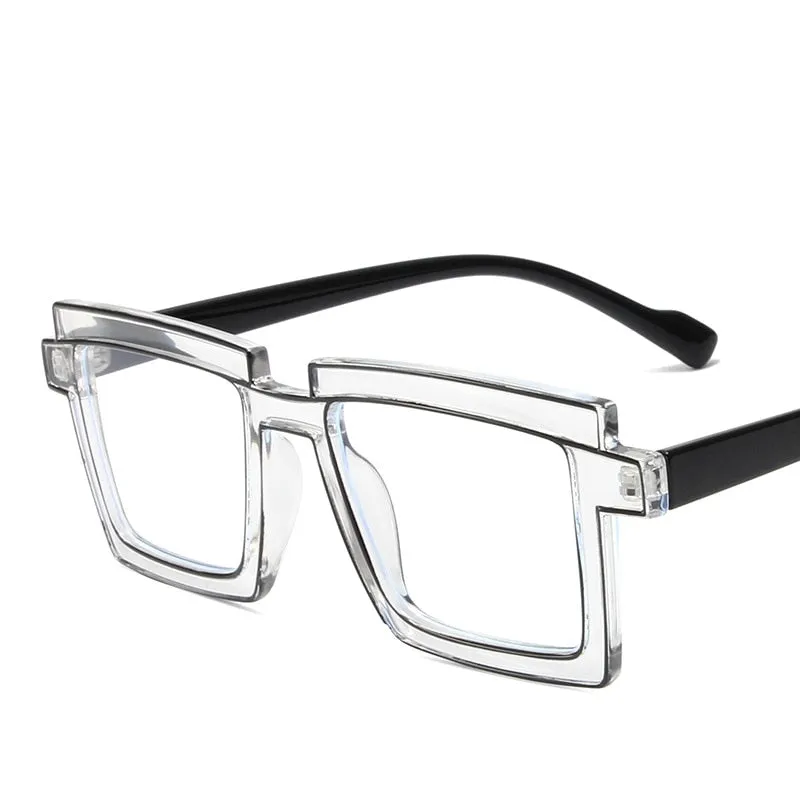 CCspace Unisex Full Rim Square Tr 90 Titanium Eyeglasses 56791