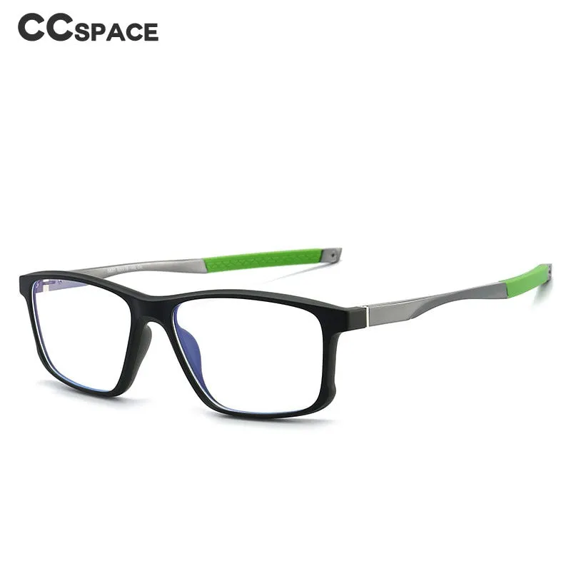 CCspace Unisex Full Rim Square Tr 90 Titanium Sport Eyeglasses 47547