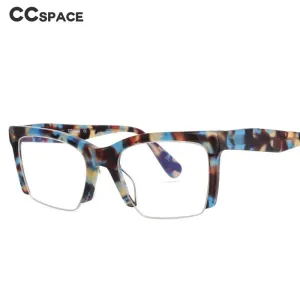CCspace Unisex Semi Rim Square Acetate Frame Eyeglasses 49409
