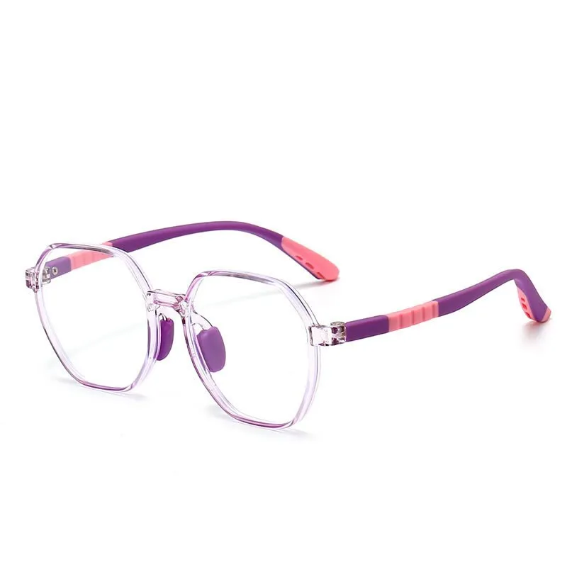 CCspace Unisex Youth Full Rim Polygon Tr 90 Silicone Eyeglasses 54667