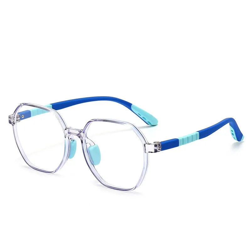 CCspace Unisex Youth Full Rim Polygon Tr 90 Silicone Eyeglasses 54667