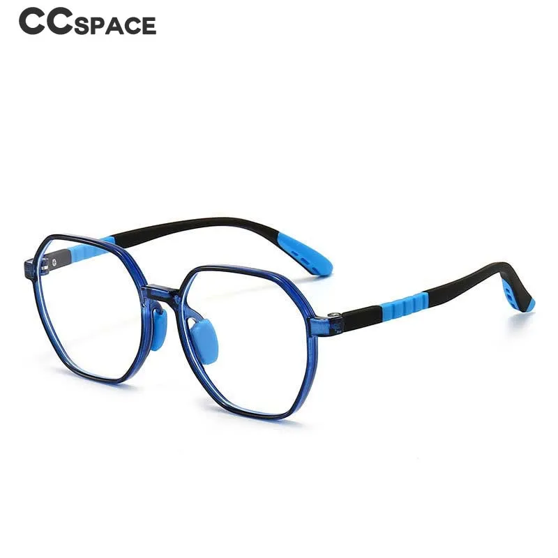 CCspace Unisex Youth Full Rim Polygon Tr 90 Silicone Eyeglasses 54667