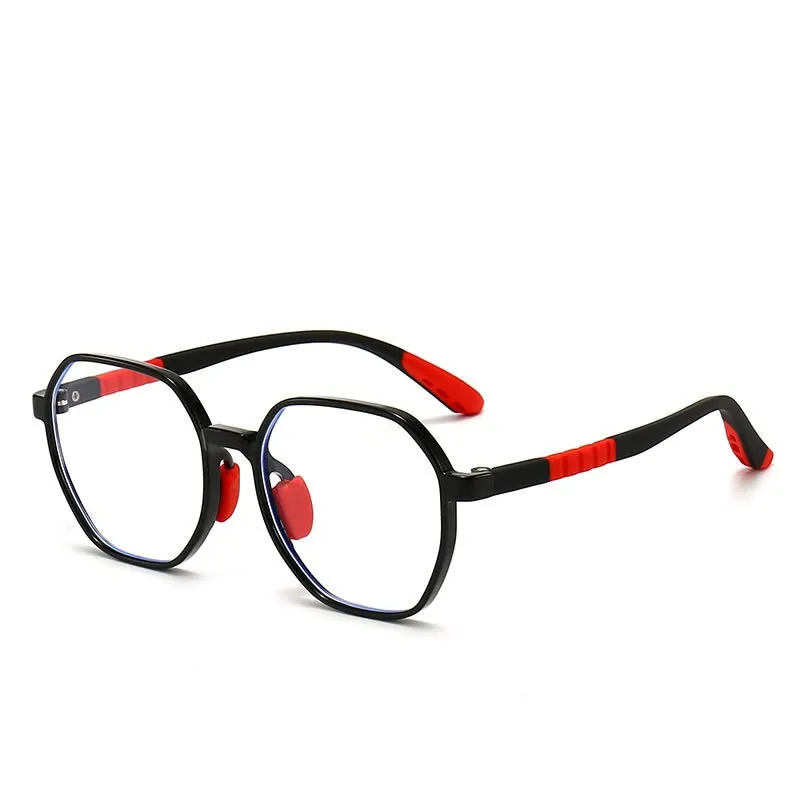 CCspace Unisex Youth Full Rim Polygon Tr 90 Silicone Eyeglasses 54667