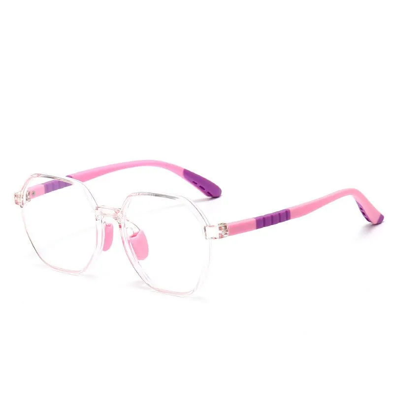 CCspace Unisex Youth Full Rim Polygon Tr 90 Silicone Eyeglasses 54667
