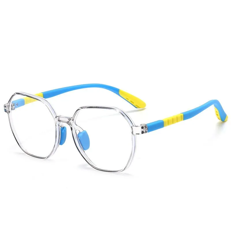 CCspace Unisex Youth Full Rim Polygon Tr 90 Silicone Eyeglasses 54667