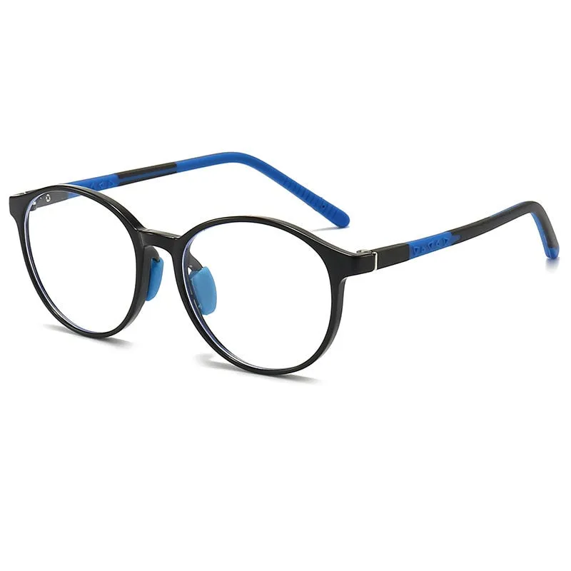 CCspace Unisex Youth Full Rim Round Silicone Eyeglasses 54672
