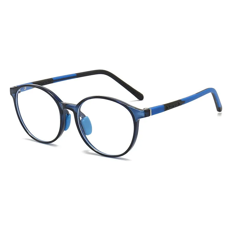 CCspace Unisex Youth Full Rim Round Silicone Eyeglasses 54672