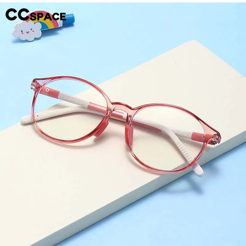 CCspace Unisex Youth Full Rim Round Silicone Eyeglasses 54672