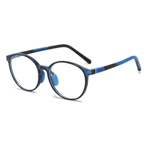 CCspace Unisex Youth Full Rim Round Silicone Eyeglasses 54672