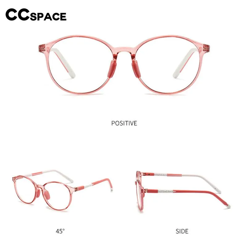 CCspace Unisex Youth Full Rim Round Silicone Eyeglasses 54672