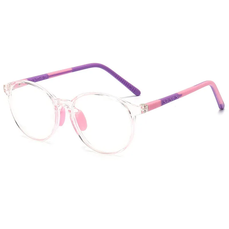 CCspace Unisex Youth Full Rim Round Silicone Eyeglasses 54672