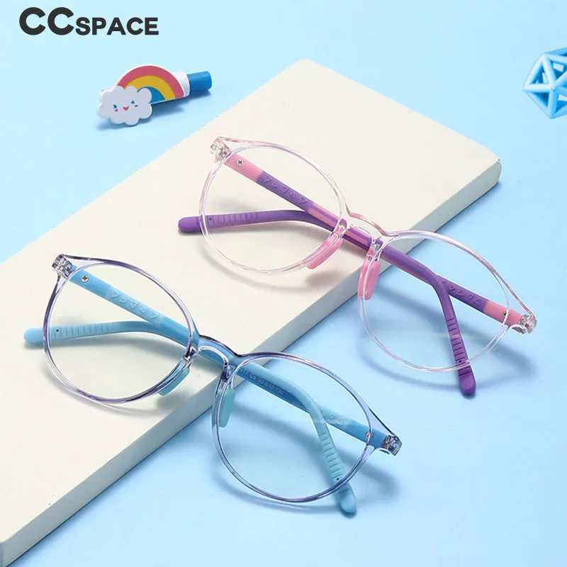 CCspace Unisex Youth Full Rim Round Silicone Eyeglasses 54672