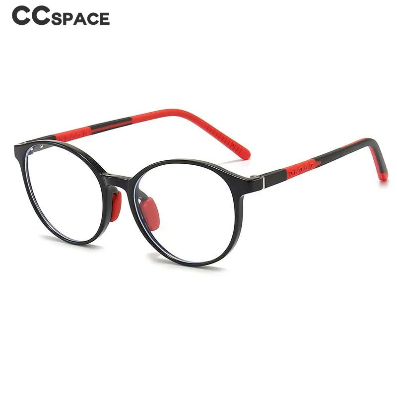 CCspace Unisex Youth Full Rim Round Silicone Eyeglasses 54672