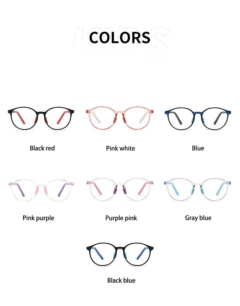 CCspace Unisex Youth Full Rim Round Silicone Eyeglasses 54672