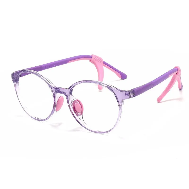 CCspace Unisex Youth Full Rim Round Tr 90 Silicone Eyeglasses 54678
