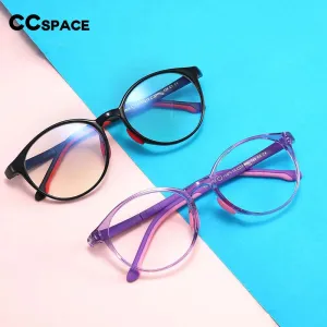 CCspace Unisex Youth Full Rim Round Tr 90 Silicone Eyeglasses 54678