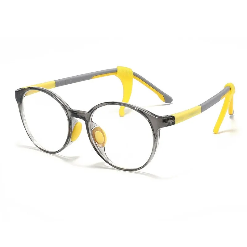 CCspace Unisex Youth Full Rim Round Tr 90 Silicone Eyeglasses 54678