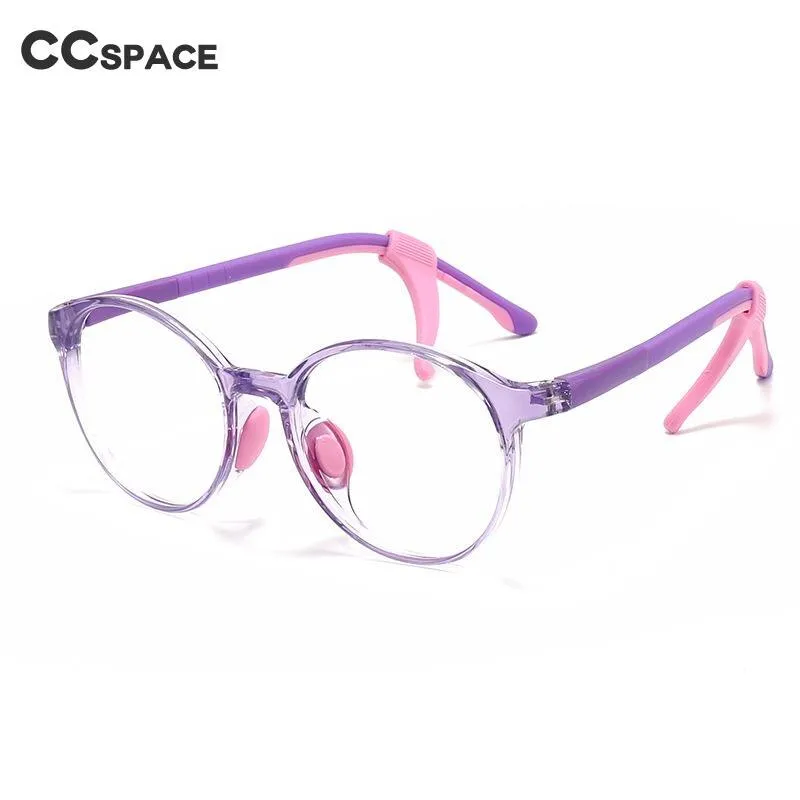 CCspace Unisex Youth Full Rim Round Tr 90 Silicone Eyeglasses 54678